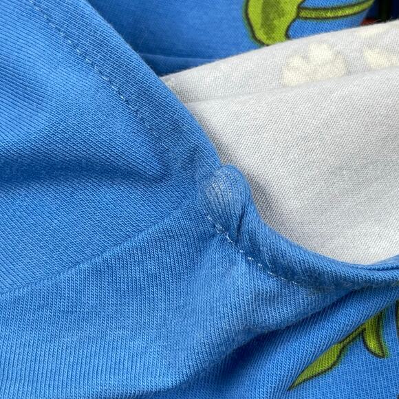 Lands End Dress Womens PM 10-12 Blue Floral Print 3/4 Sleeve Cotton Stretch - Picture 7 of 16